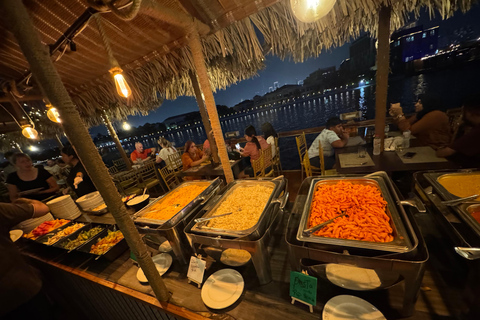 迪拜河阿拉伯独桅帆船巡游、小型游艇码头表演、自助餐和饮料选项迪拜河游船+晚餐+现场舞蹈表演（不含接送服务）