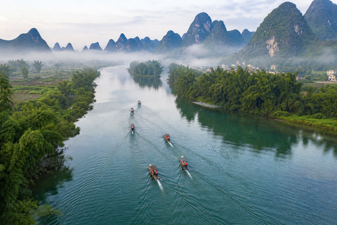 Yangshuo Ticket: Ruyi Peak, Silver Cave, Yulong River & More Li River Bamboo Raft Round Trip with Shuttle