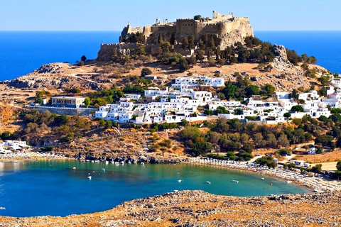 Rhodes: Boat trip to Lindos with Swimming Stops Boat Tickets (meeting point)