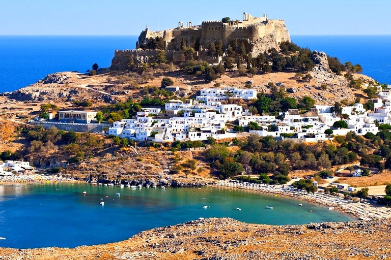 Rhodes: Boat trip to Lindos with Swimming Stops Boat Tickets (meeting point)