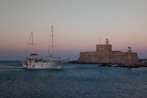 Rhodes: Sunset Dinner Cruise with Unlimited Wine and Beer Cruise with Unlimited Wine and Beer