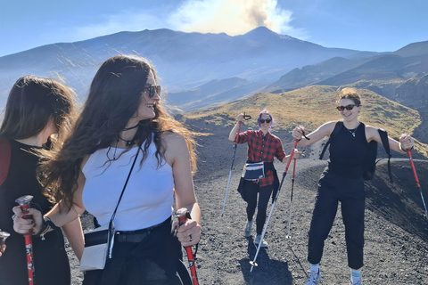 From Catania: Etna Trekking & Wine Tasting Tour with Pickup