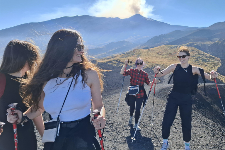 From Catania: Etna Trekking & Wine Tasting Tour with Pickup