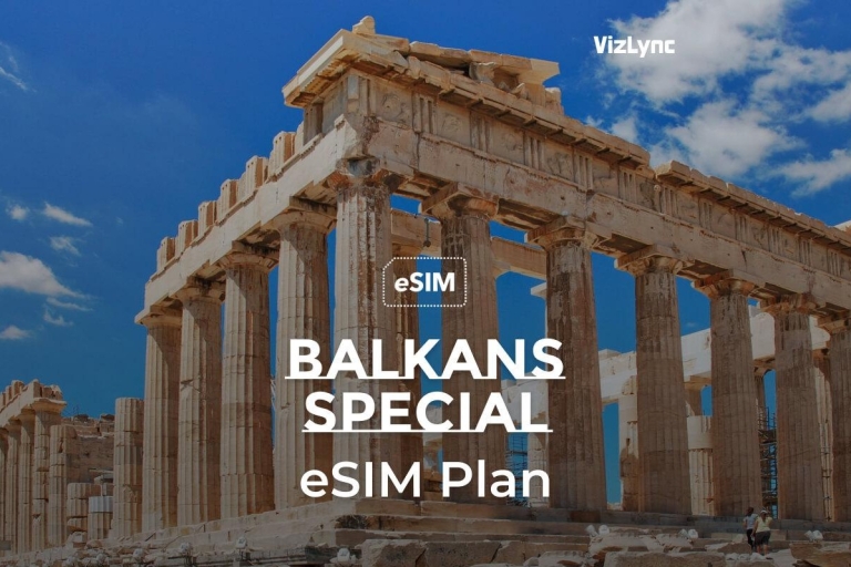eSIM voor reizen in de Balkanregio | Hoge snelheid mobiel data-abonnementBalkan gedurende 14 dagen met 1 GB hogesnelheidsgegevens