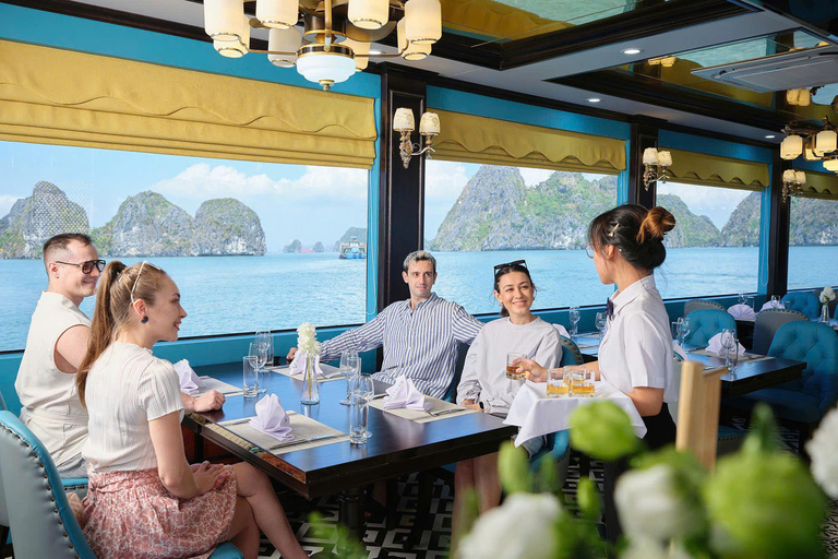 Hanoi to Halong Bay: New 5-Star Cruise with Buffet & Jacuzzi Pick up from HaNoi Old Quarter