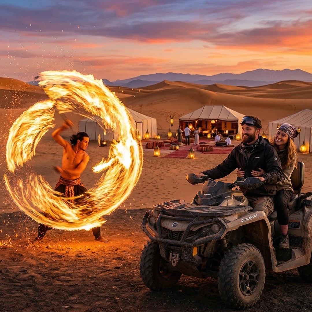 Marrakech : désert d’Agafay, quad, chameau, coucher de soleil et dîner-spectacle. - quad