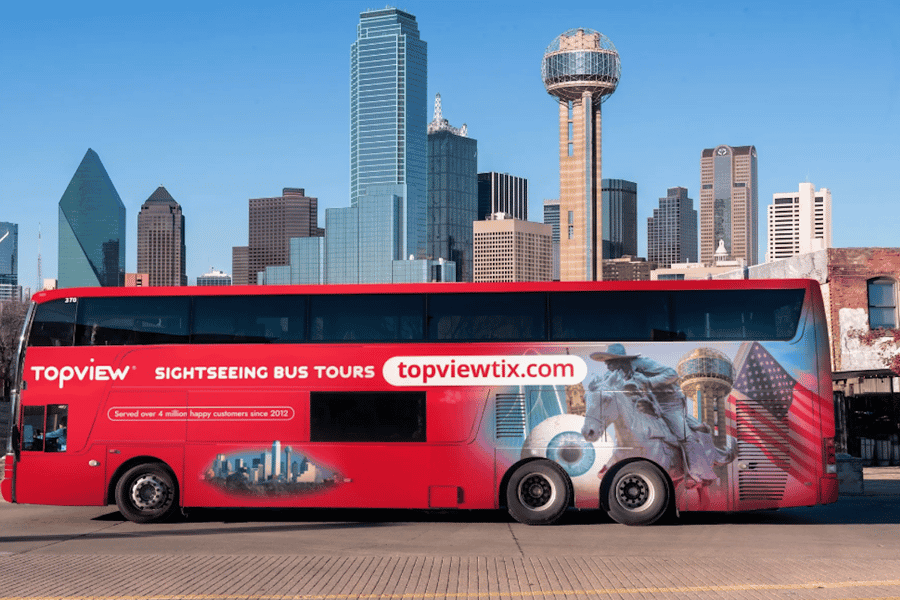 Dallas: JFK und Highlights der Stadt − Doppeldeckerbus-Tour. Foto: GetYourGuide Dallas: JFK und Highlights der Stadt − Doppeldeckerbus-Tour. Foto: GetYourGuide