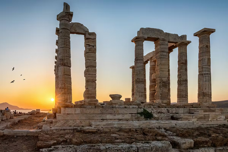 Cape Sounion Tour & Temple of Poseidon Sunset & Audio Tour Cape Sounion Mercedes Vito & Free Audio Tour (7 pers)