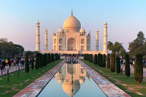 From Delhi: Private Taj Mahal & Agra Day Trip by Fast Train Private Live Tour Guide Only