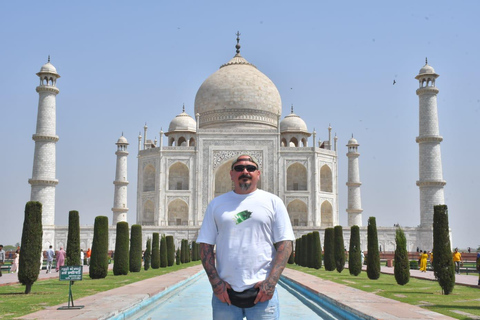 From Delhi Taj Mahal Sunrise Tour w/ Elephant conservationOnly Tour Guide Services