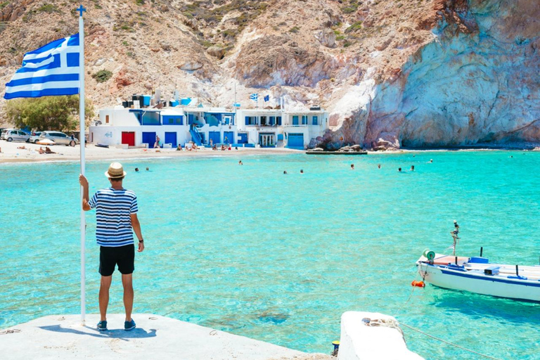 From Crete: Milos Island Day Trip with Guided Tour & Ferry Rethymno Area: Tour with Hotel Pickup