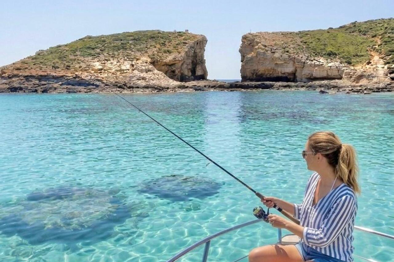 Private Fishing & Comino Boat Tour: Blue & Crystal Lagoon