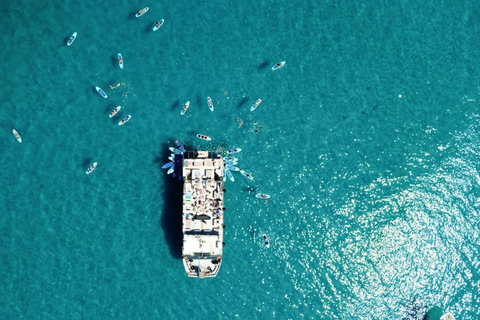 Ibiza: Formentera Boat with Open Bar, 3 meals & Sunset Party ADVANCE: Standard selection of food & open bar option