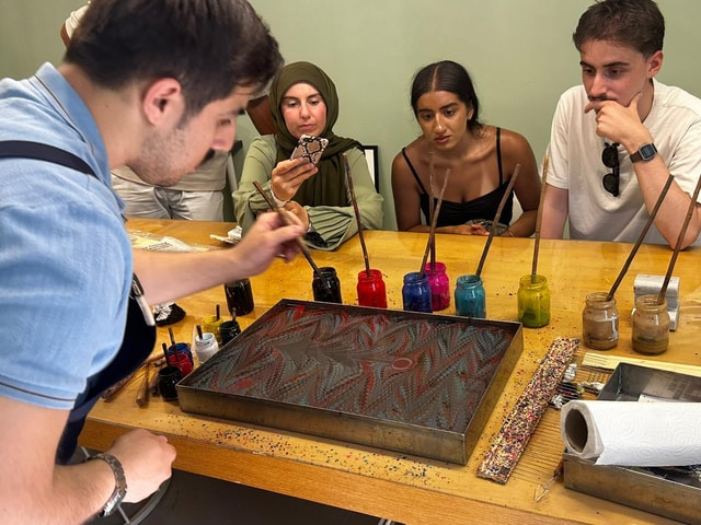 Antalya: Turkish Marbling Workshop in Antalya Old Town