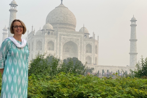 Z Delhi: wycieczka samochodem o wschodzie słońca do Taj Mahal, all inclusivePrywatna wycieczka o wschodzie słońca do Taj Mahal z Delhi all inclusive