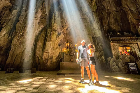 Linh Ung Pagoda & Marble Moutain Cave with Dragon Fire Show