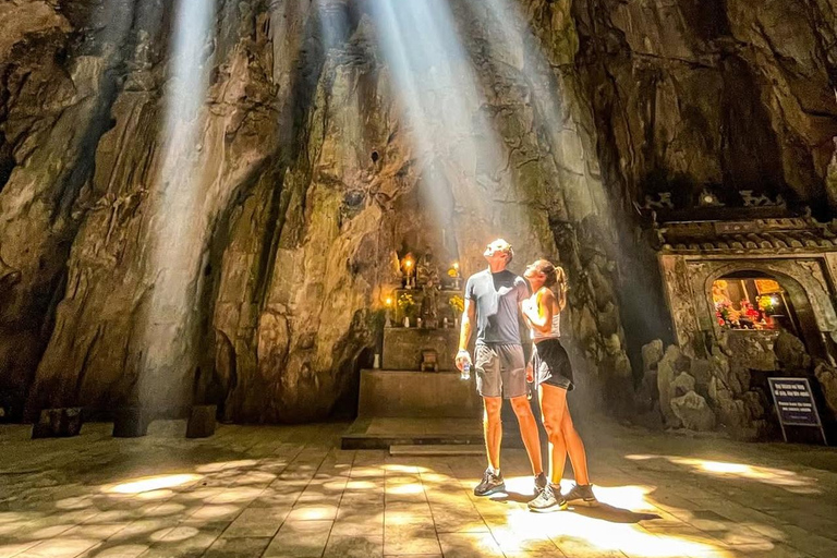 Linh Ung Pagoda & Marble Moutain Cave with Dragon Fire Show