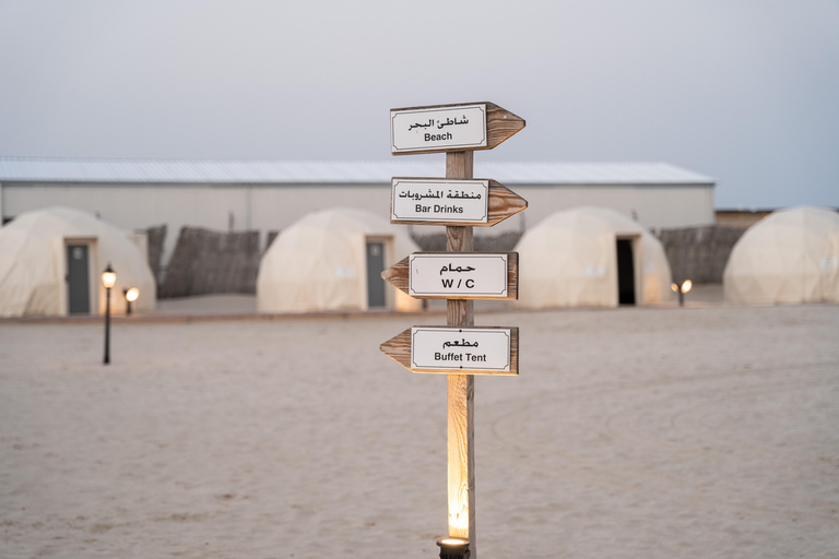 Doha: Full day Overnight & Day pass in Pvt Desert Beach Camp Doha: Full day Dune Bashing with a meal in Desert Beach Camp