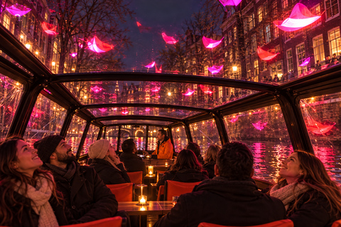 Amsterdam: German-Language Amsterdam Light Festival Cruise Amsterdam Light Festival German Canal Cruise NO DRINKS