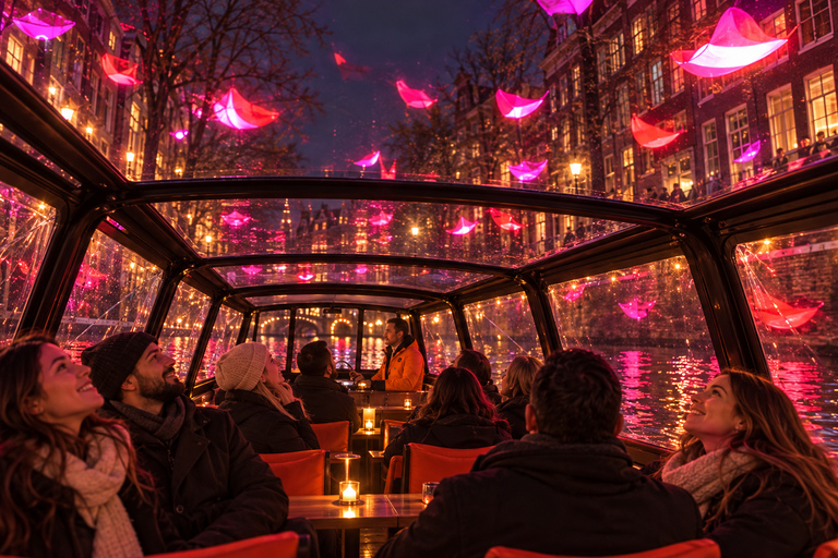 Amsterdam: German-Language Amsterdam Light Festival Cruise Amsterdam Light Festival German Canal Cruise NO DRINKS