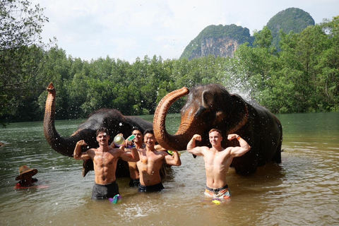 Krabi: Elephant Bathing Session at Krabi Elephant Shelter