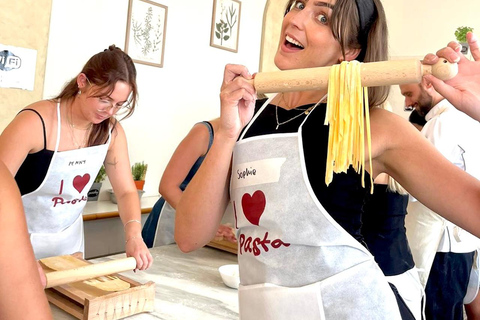 Florence: Pasta Making Class with Wine, Limoncello, and Cake