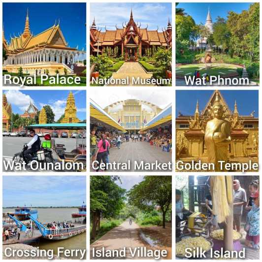 Phnom Penh: Stadt- und Seideninsel-Tour (keine Genozid-Stätten)
