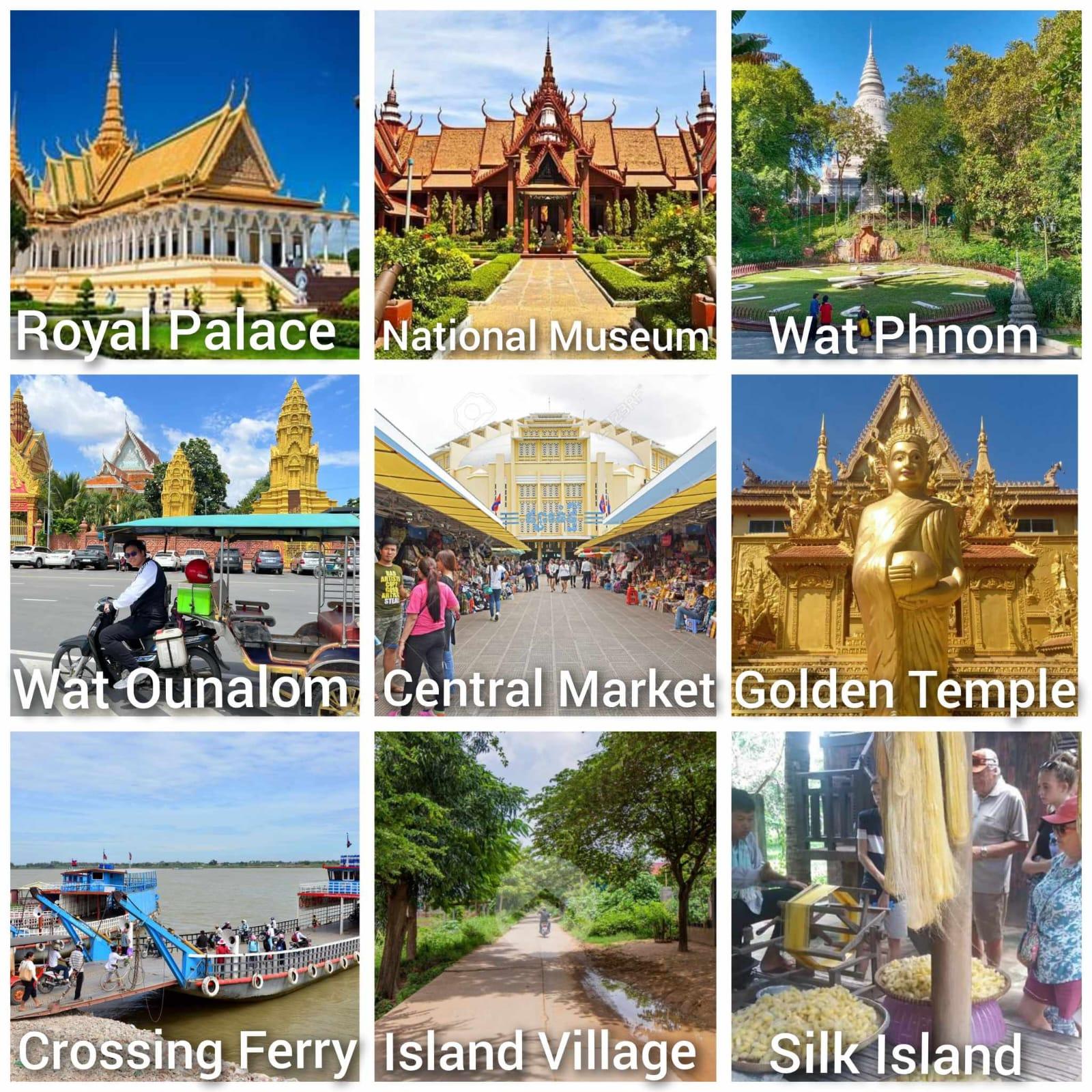 Phnom Penh: Stadt- & Seideninsel-Tagestour oder Halbtagestour