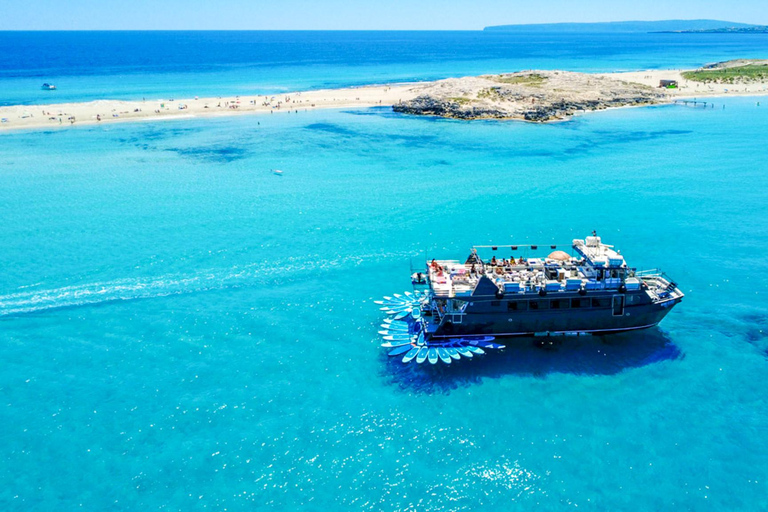 Ibiza: Formentera Boat with Open Bar, 3 meals & Sunset Party ADVANCE: Standard selection of food & open bar option