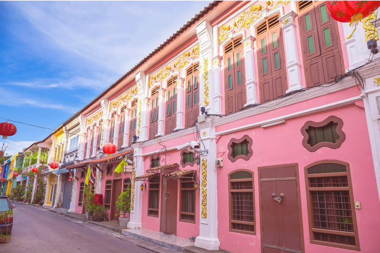 Vista del Gran Buda, el mercado ChillVa, Wat Chalong y el casco antiguo de Phuket