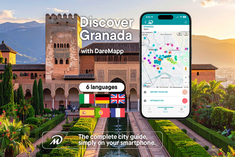 Granada: Private Guided Tour with Your Mobile + Interactive Alhambra Route. Granada: Private Guided Tour + Interactive Alhambra Route.
