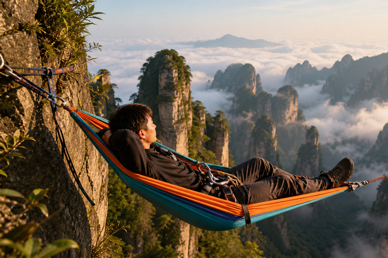 Zhangjiajie: Qixing Mountain Tickets & Adventure Options Cliff Hammock Via Ferrata Route