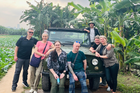 Hanoi Highlights, Train St & Hidden Gems Jeep Discovery Tour Jeep Food Tour: City highlights & Foods.