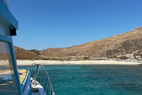Mykonos: antieke boot halve dag cruise aan de zuidkustMykonos: antieke boot halve dag tour zuidstranden