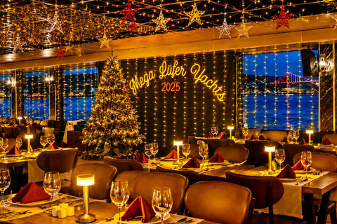 Istanbul: New Year's Eve Bosphorus Cruise w/ Dinner Option VIP Dinner Menu, Alcoholic Drinks, and Hotel Transfer