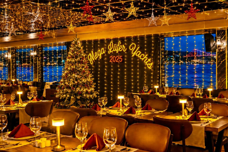 Istanbul: New Year's Eve Bosphorus Cruise w/ Dinner Option VIP Dinner Menu, Alcoholic Drinks, and Hotel Transfer