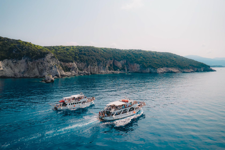 From Benitses/Lefkimmi: Blue Lagoon & Papanikolis Cruise Cruise with Transfer from Southern Corfu to Lefkimmi Port