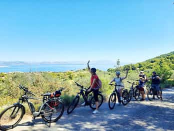 From Athens: Aegina Island E-Bike Tour with Ferry Tickets