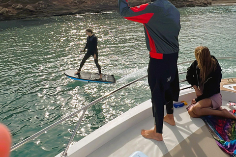 Palma de Mallorca: Private Sunrise Boat Tour & Watersports Sunrise experience + Long stop with water toys.