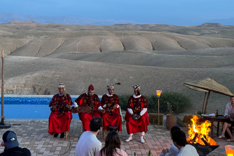 Marrakech: Overnight in Agafay Desert with Dinner & Campfire From Marrakech: Agafay Overnight with Dinner, Fire & Music