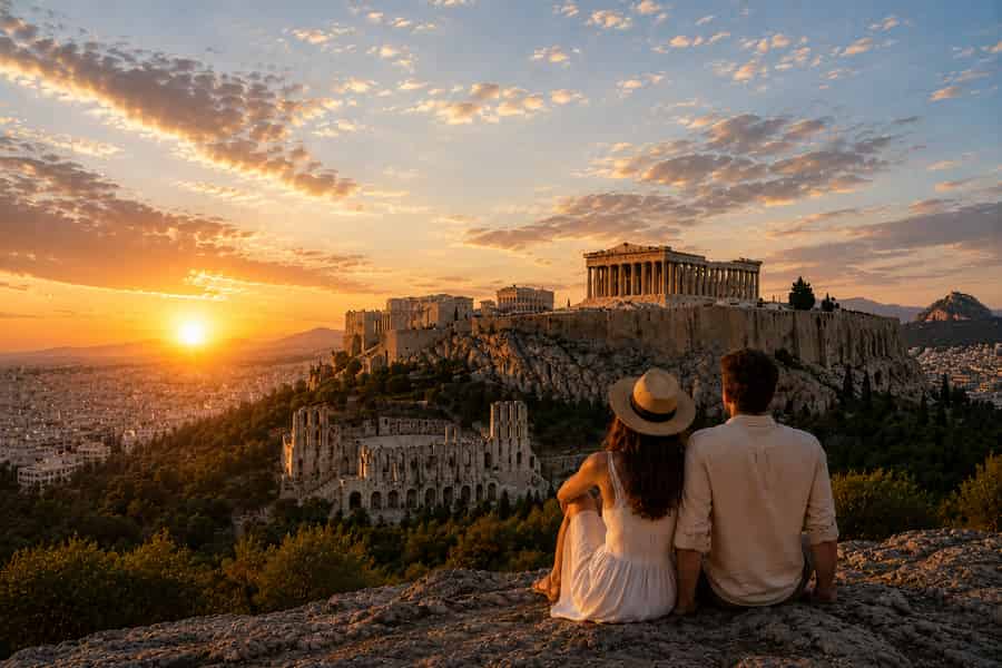 Erstklassig bewertete Tour bei Sonnenuntergang mit spätem Zugang zu Akropolis und Parthenon. Foto: GetYourGuide Erstklassig bewertete Tour bei Sonnenuntergang mit spätem Zugang zu Akropolis und Parthenon. Foto: GetYourGuide