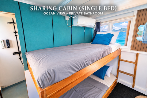 3-Day Komodo National Park Cruise with NK Superior Phinisi Sharing Cabin, Single Bed, Ocean View