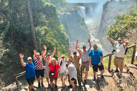 Livingstone: Rhino Walk, Victoria Falls &Mukuni Village Tour