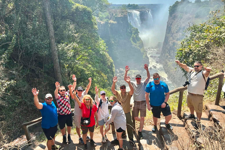 Livingstone: Rhino Walk, Victoria Falls &Mukuni Village Tour