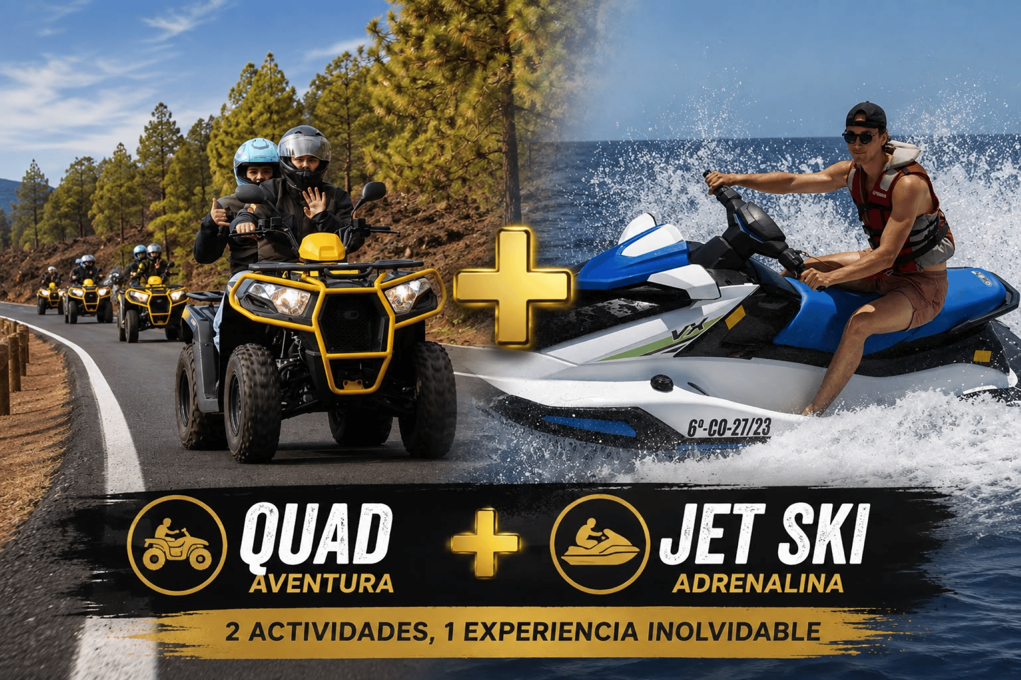 Teneriffa: 3 Stunden Quad zum Teide & 1 Stunde Jet-Ski