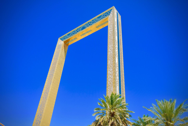 Excursion privée à Dubai Frame et Miracle Garden avec transfert