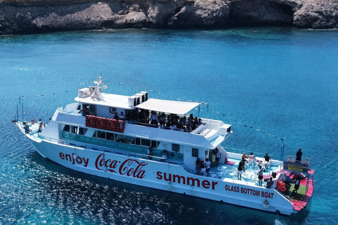 From Protaras: Glass Bottom Cape Greco & Blue Lagoon Cruise