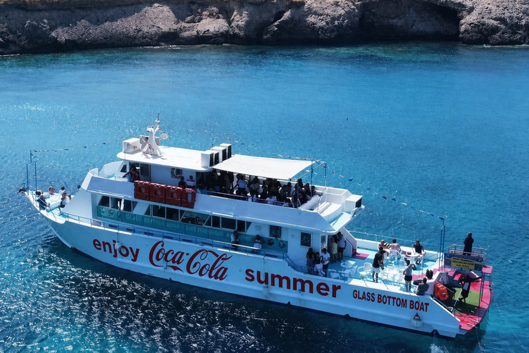 From Protaras: Glass Bottom Cape Greco & Blue Lagoon Cruise