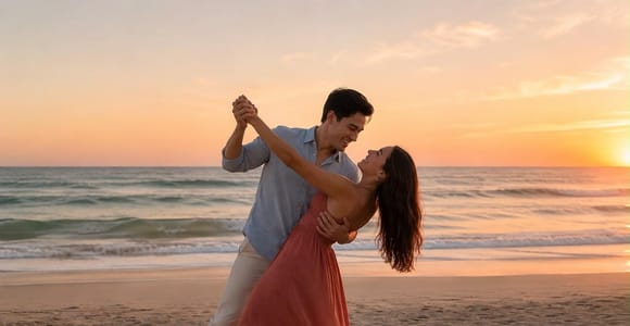Salsa, Bachata & Sip: Sunset Beach Dance Class