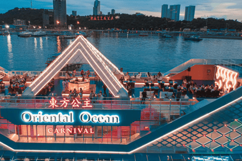 Ocean Sky Pattaya Sunset Dinner Cruise Experience Sunset Dinner Cruise Pattaya with Buffet, Show, and Sea View